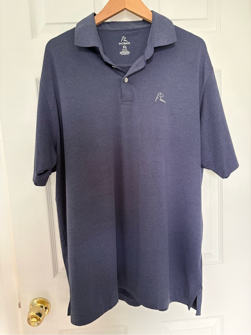 Rhoback Men's Polo Shirt in Navy Heather